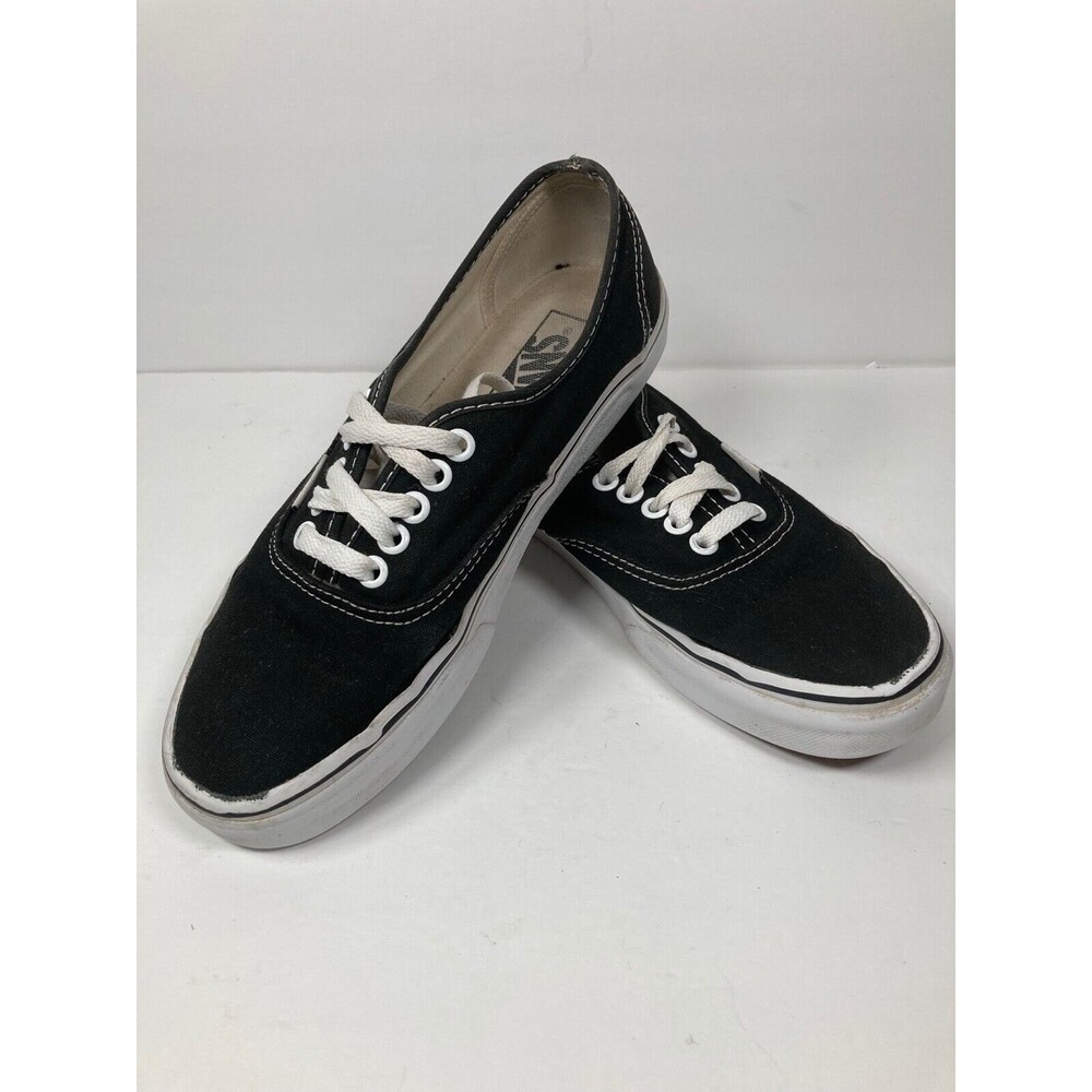 VANS Off The Wall Lace Up Low Black Sneakers Skate Shoes WOMEN 8, MEN 6.5 TBAR